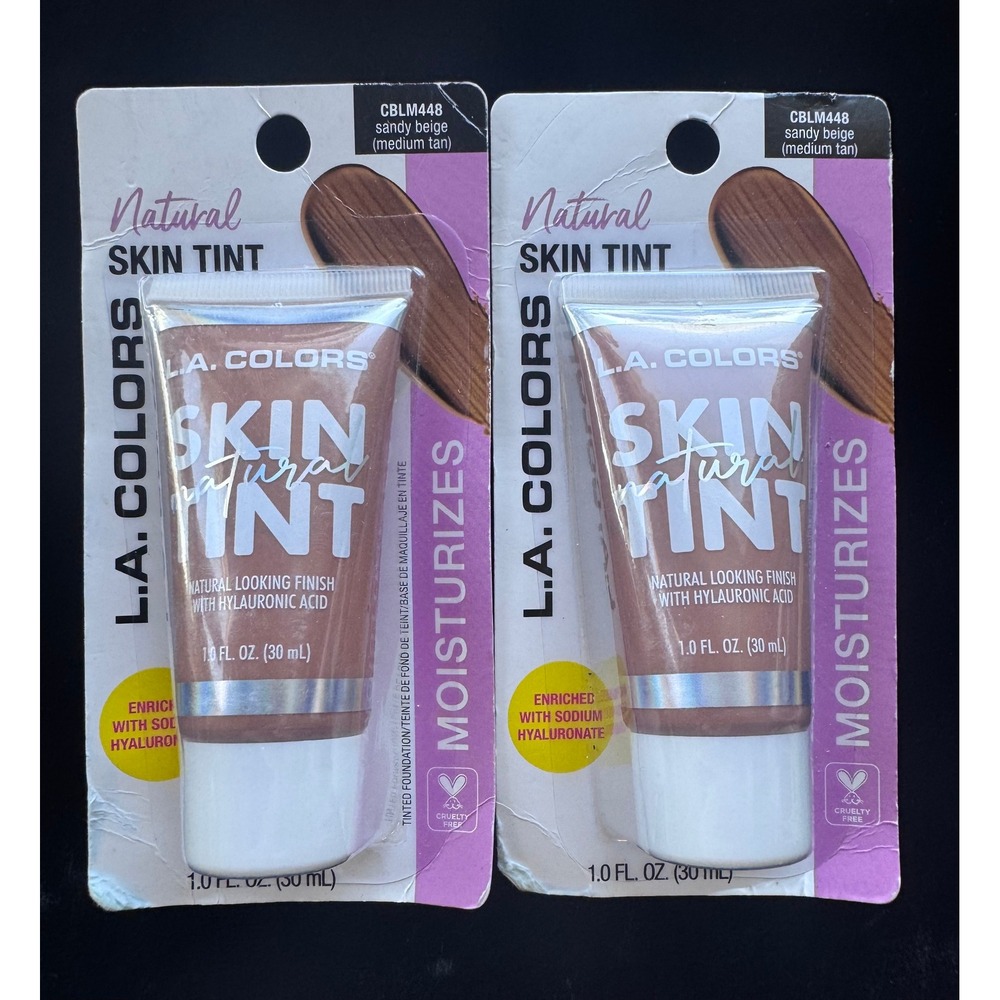 2 Pack LA COLORS Natural Skin Tint Sandy Beige Medium Tan Hyaluronic Acid Artist
